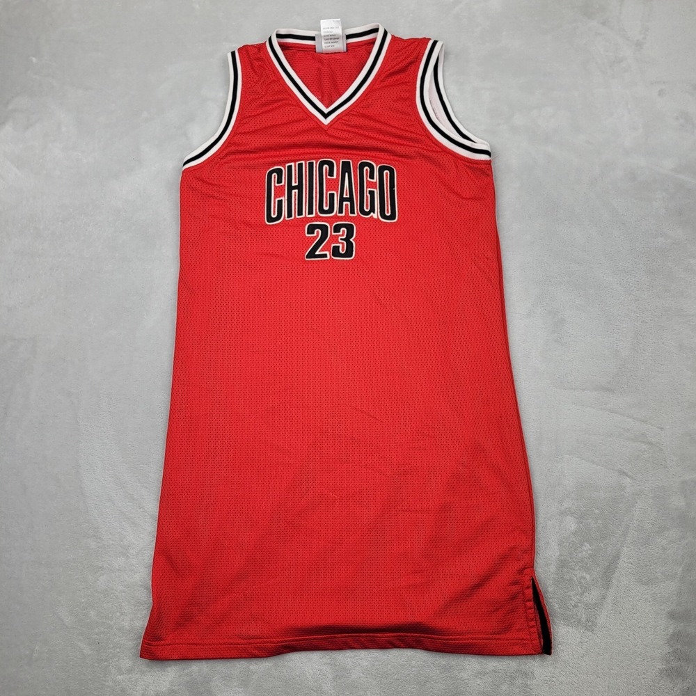 Vintage Basketball‎ Jersey Boys XL Long Chicago Team Red Black Mesh Ringer Youth